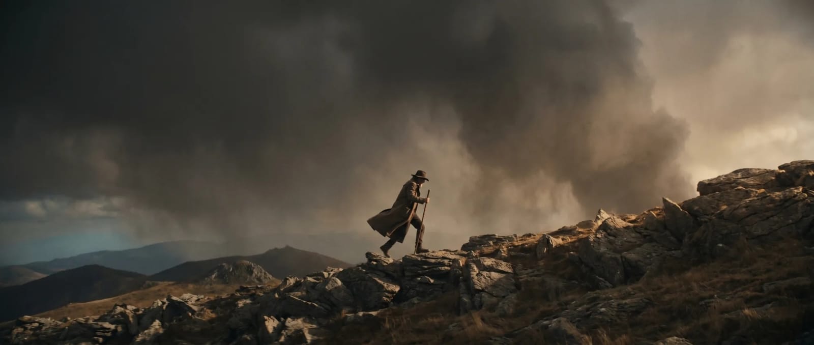 Later shot with the same character, wardrobe, and lighting held consistent
